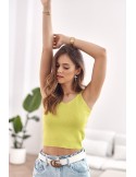 Short knitted blouse with straps, lime MP32858 - Online store - Boutique